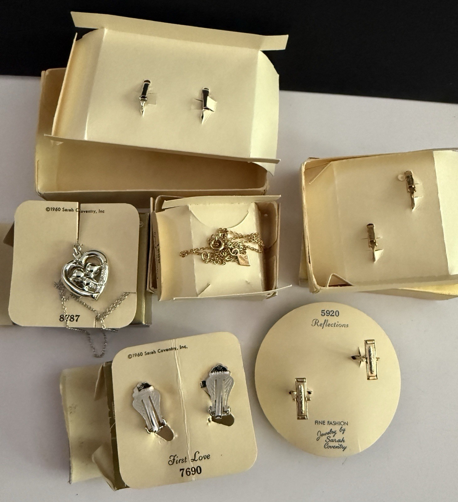 Vtg Sarah Coventry Cufflinks 5920 NOS Blue Rhinestone Lot of 6 In Original Boxes