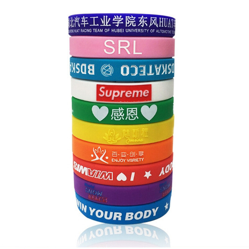 50Pcs Custom Silicone Wristbands Personalize Rubber Bracelets Gifts Motivation