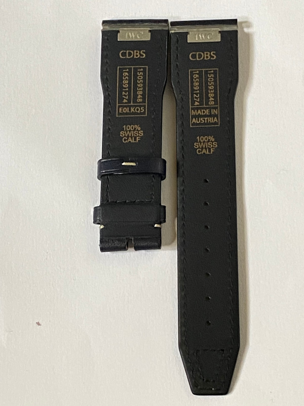 21 mm black leather easy fit strap for Portofino Portugieser IWC with buckle