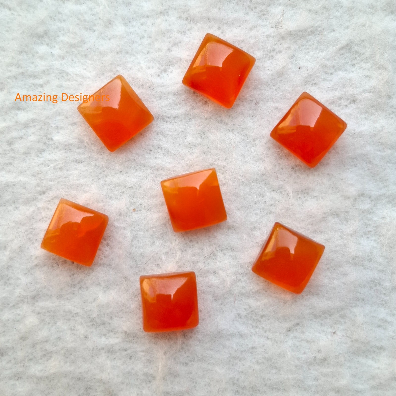 Natural Carnelian Square Cabochon 6mm to 15mm Loose Gemstone