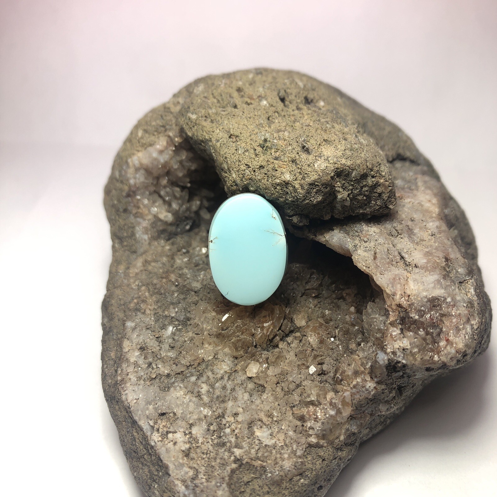 7.83 Ct Untreated, Backed Lone Mountain Turquoise Loose Gemstone Ring Cabochon