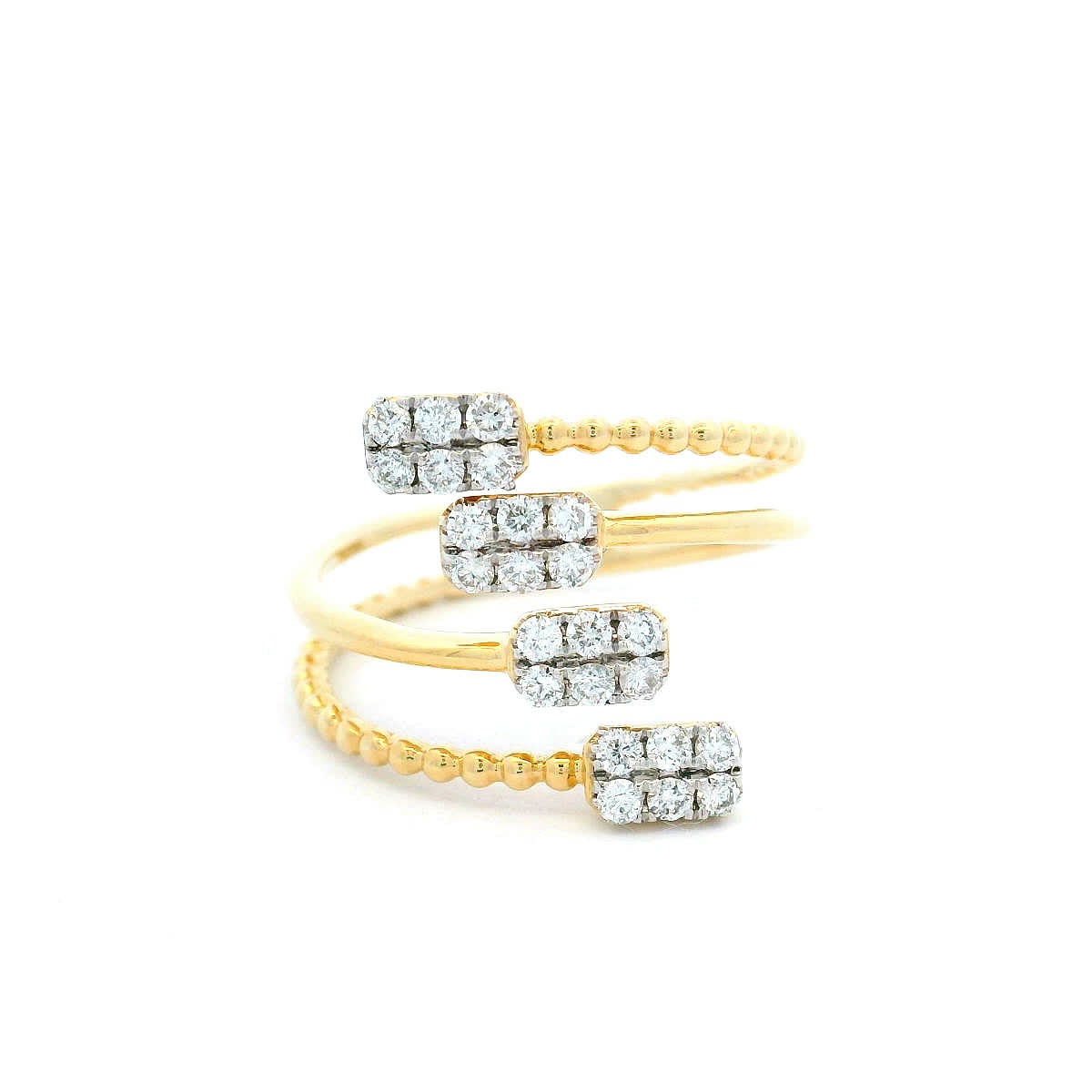 0.36ct Natural 24-Diamond Channel-Set Ring, 14k Yellow Gold, Size 7