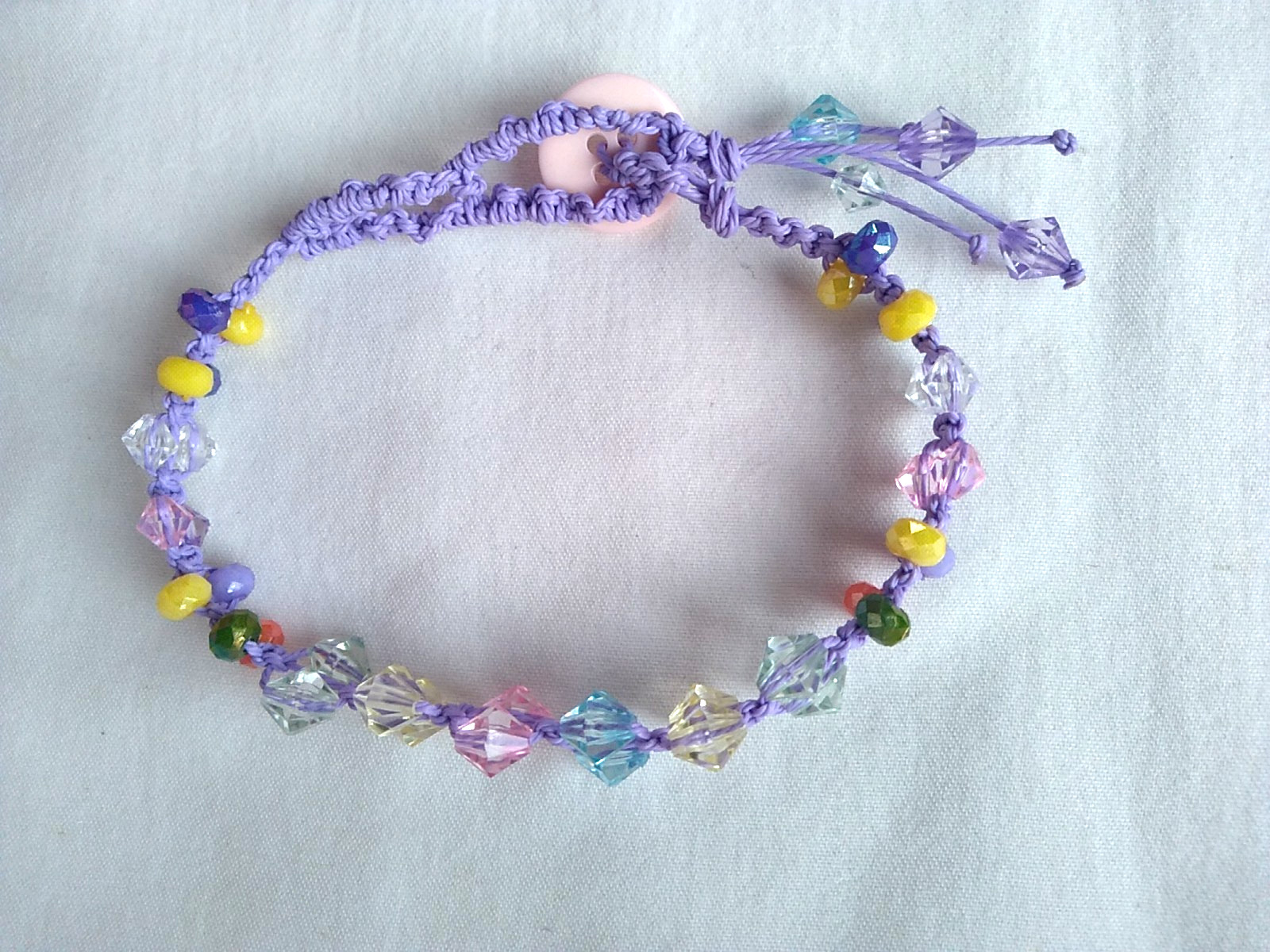 Beaded Macrame Anklet 9-10″Adj Bracelet Boho Jewelry US Seller New
