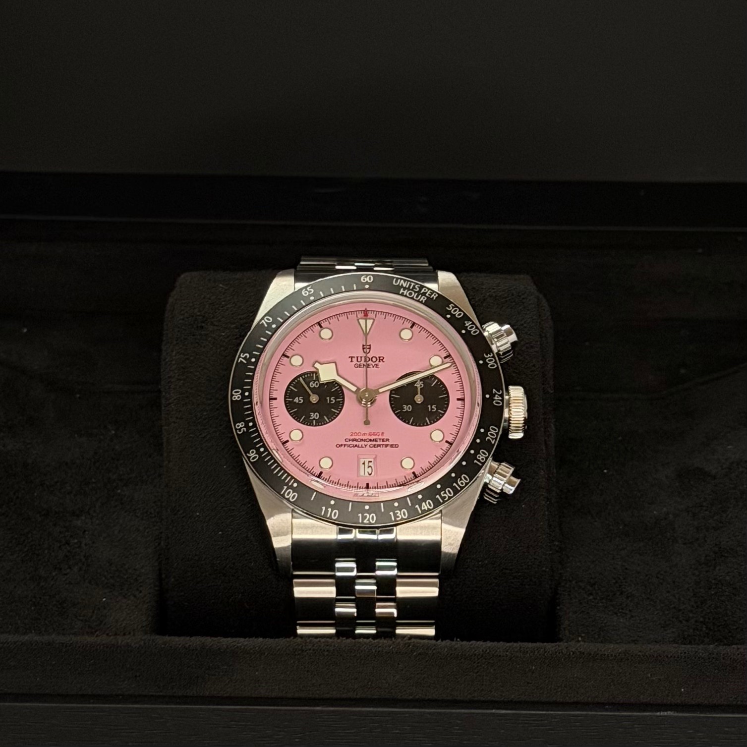 Tudor Black Bay Pink Dial Inter Miami Chrono 2025 Full Set Warranty