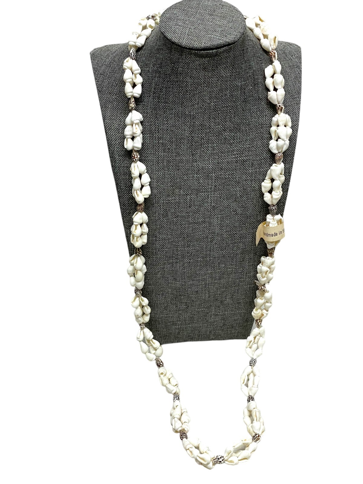 (7) Vintage Philippines Cowrie Mixed Shell Long Strand Necklaces Hippy Boho