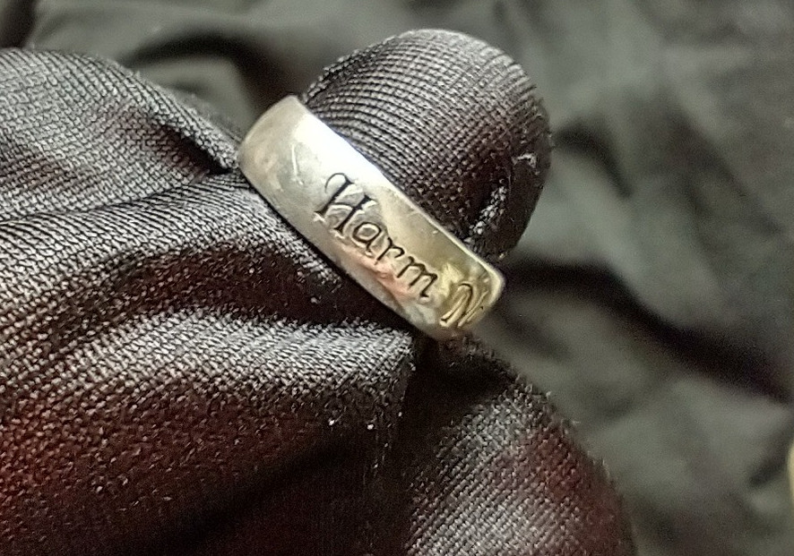 Harm None Amulet Ring Unisex Band .925 Sterling Silver Peter Stone Design