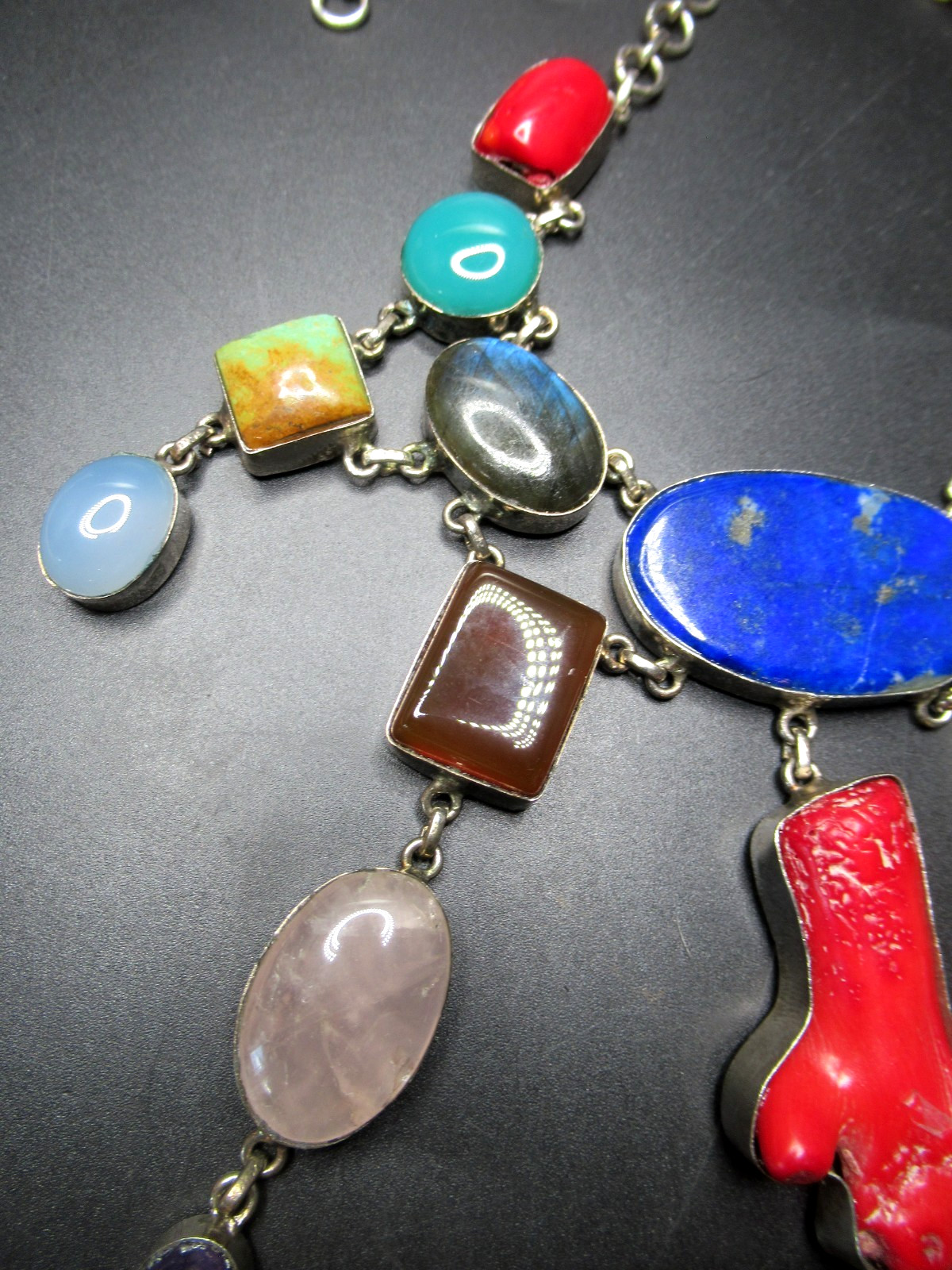 Amazing Handcrafted Genuine Gemstone Necklace Turquoise Lapis Coral MORE!