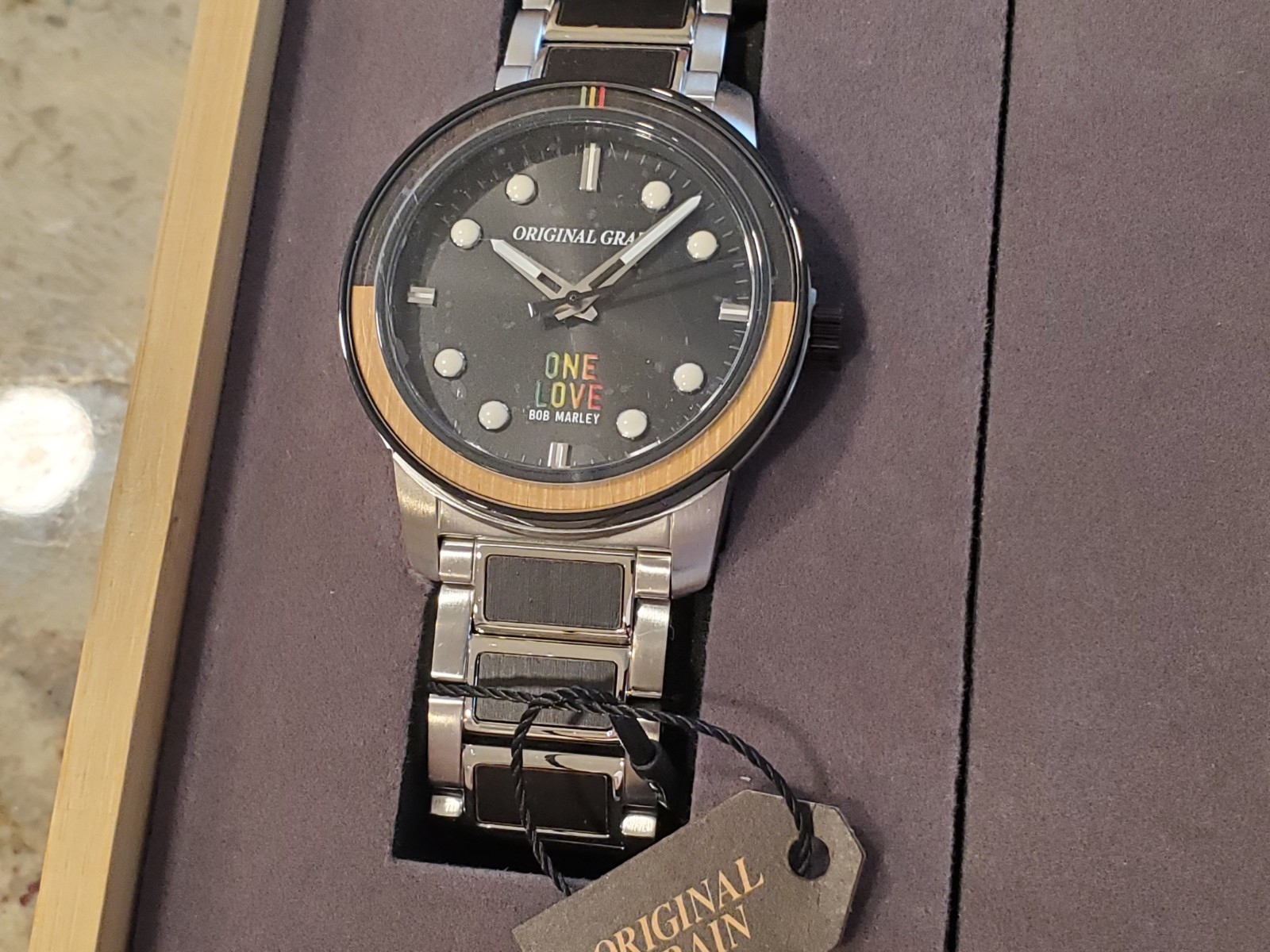 MINT!!! Original Grain “One Love” Ltd. Edition Bob Marley Bamboo 46mm Watch NIB
