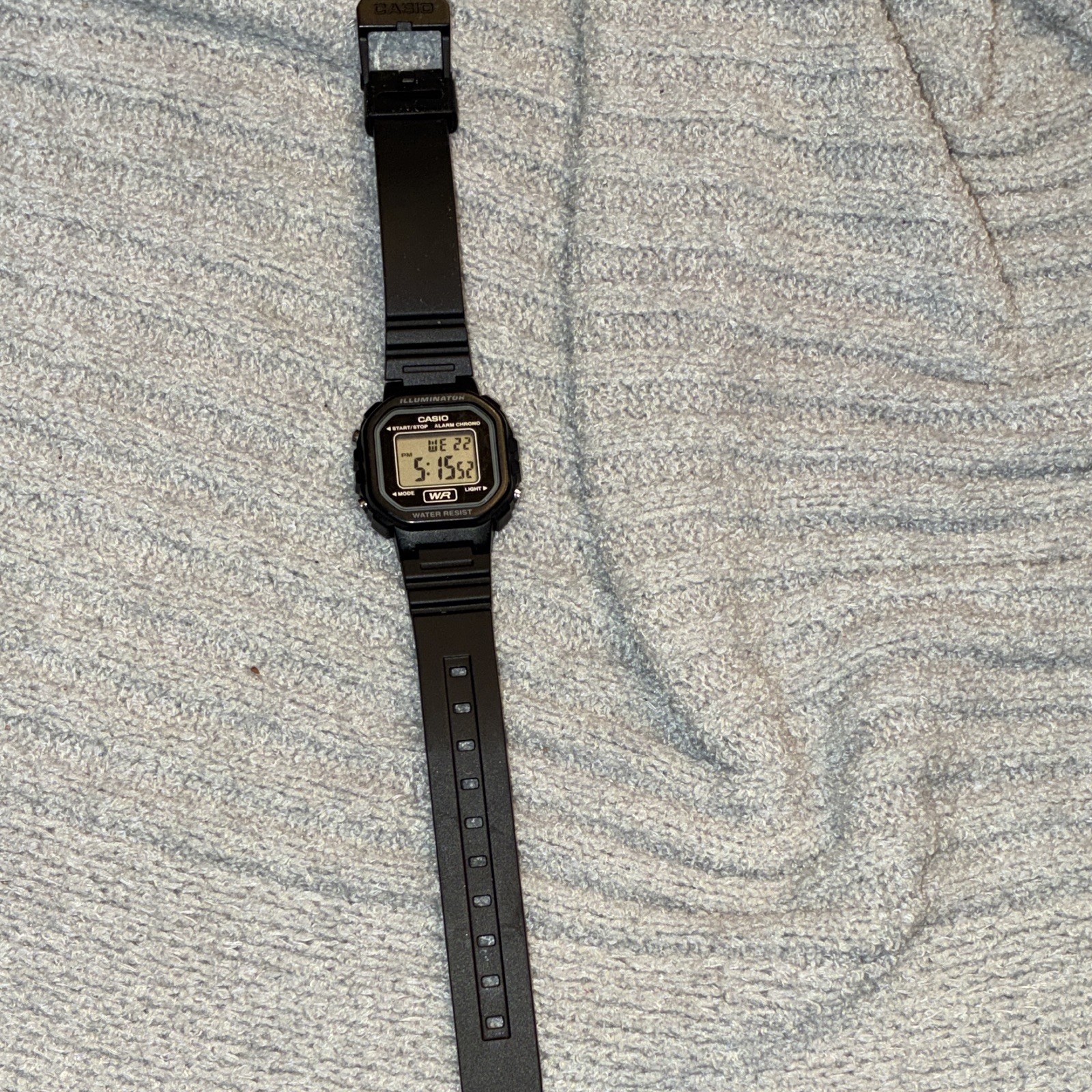 Casio Illuminator Digital Quartz Watch Alarm Water Resistant Black Resin Strap