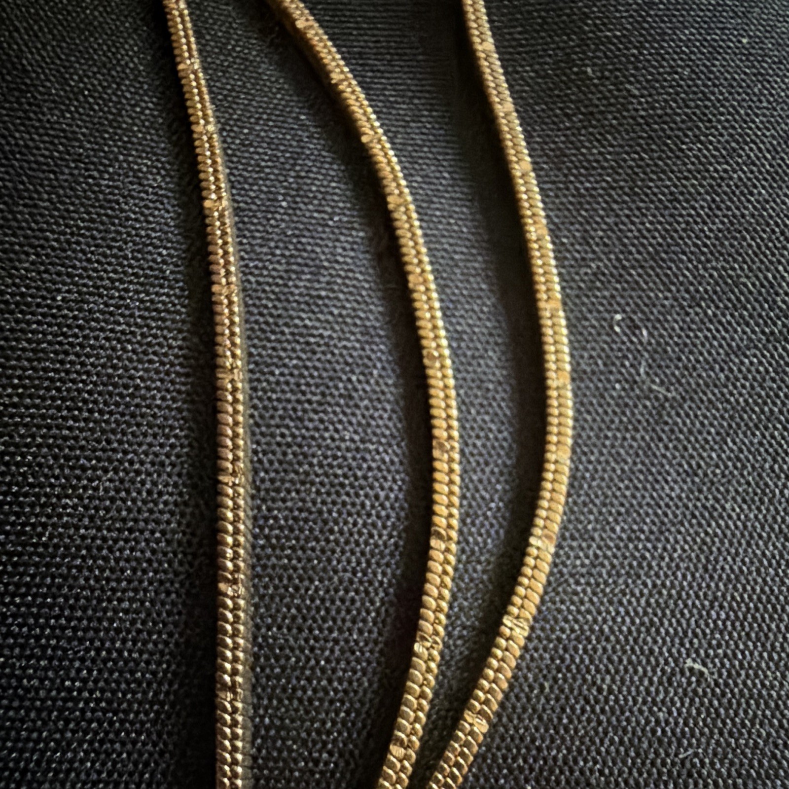Gold-Tone Layered Snake Chain Necklace Clear Round Crystal Charms Lobster Adj