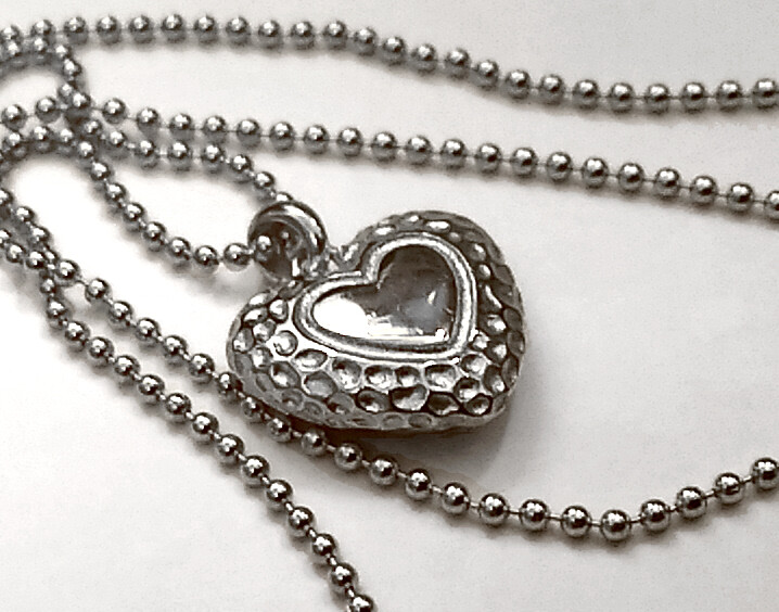 925 ECHT SILBER RHODINIERT 🤍 Herz Collier Kette Kugelkette 42-47 cm