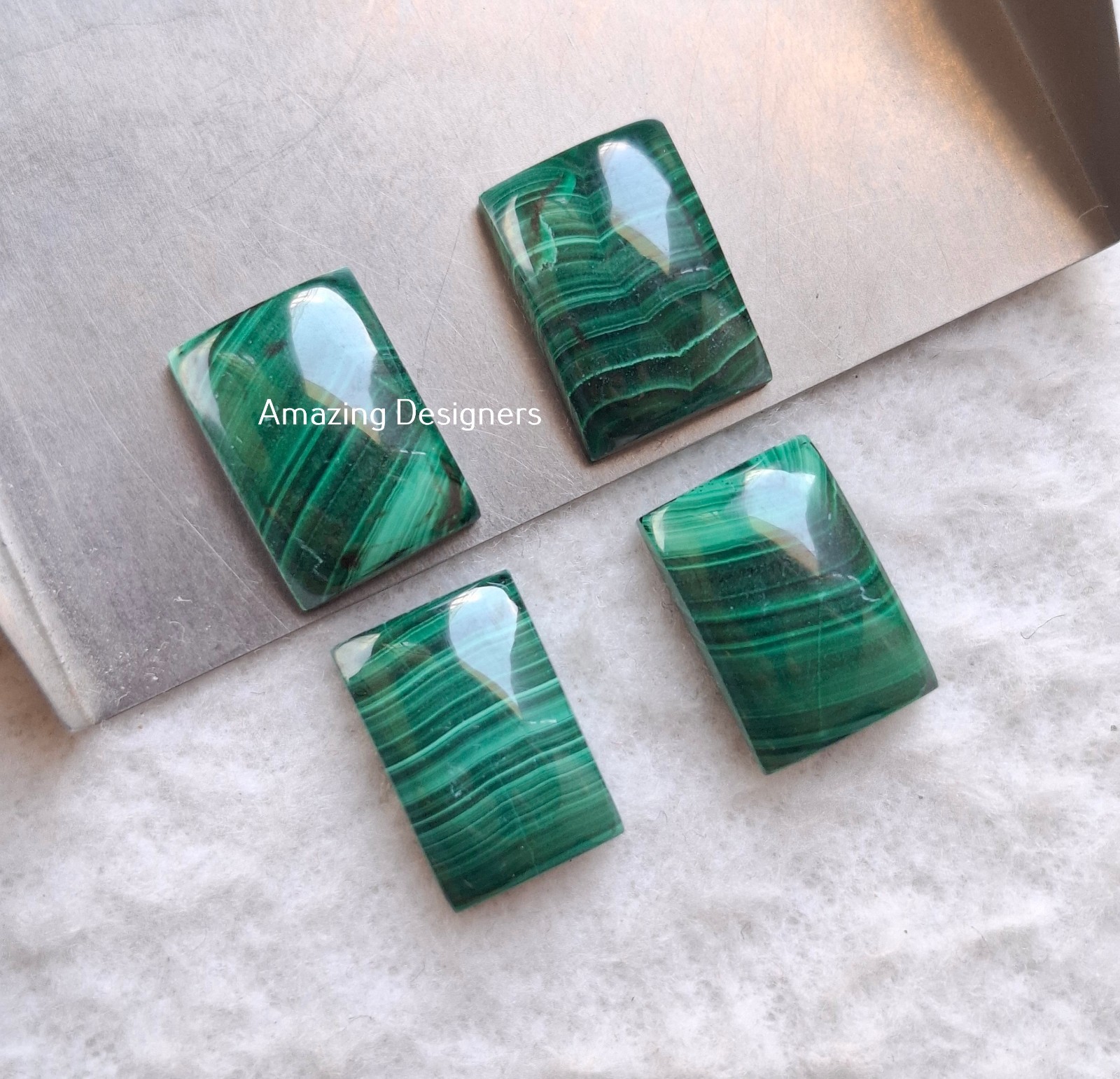 Natural Malachite Rectangle Cabochon 6x8mm to 20x25mm Loose Gemstone
