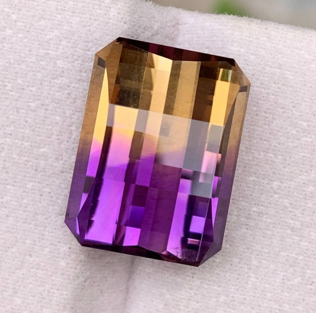 Natural Ametrine 22.46 Ct Pixel Cut Loupe Clean Bolivia Untreated Gemstone