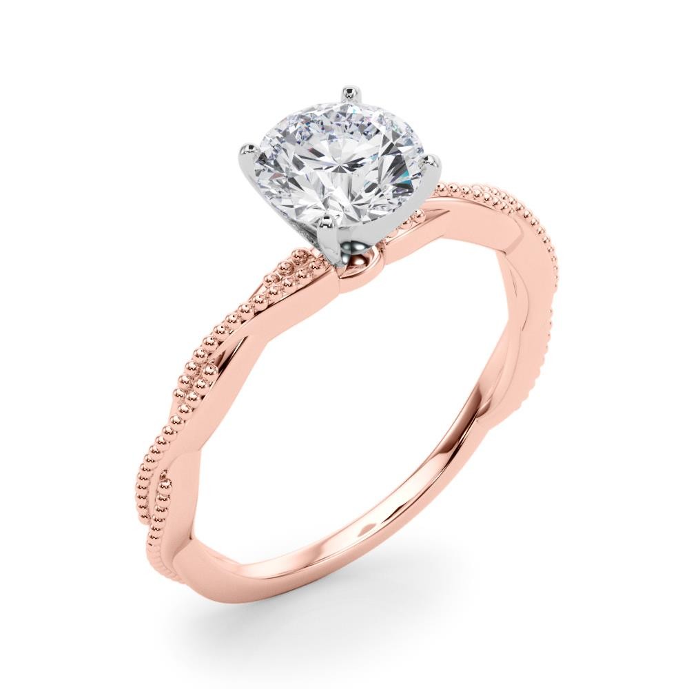 Twisting Milgrain Sterling Silver Solitaire Lab Grown Diamond Ring VS F 1.00 Ct