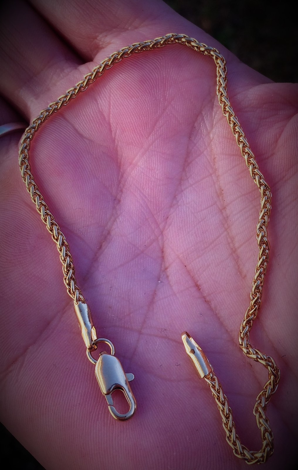 Man’s 18K Gold Layered 3mm Popcorn bracelet 8 1/4 LY08