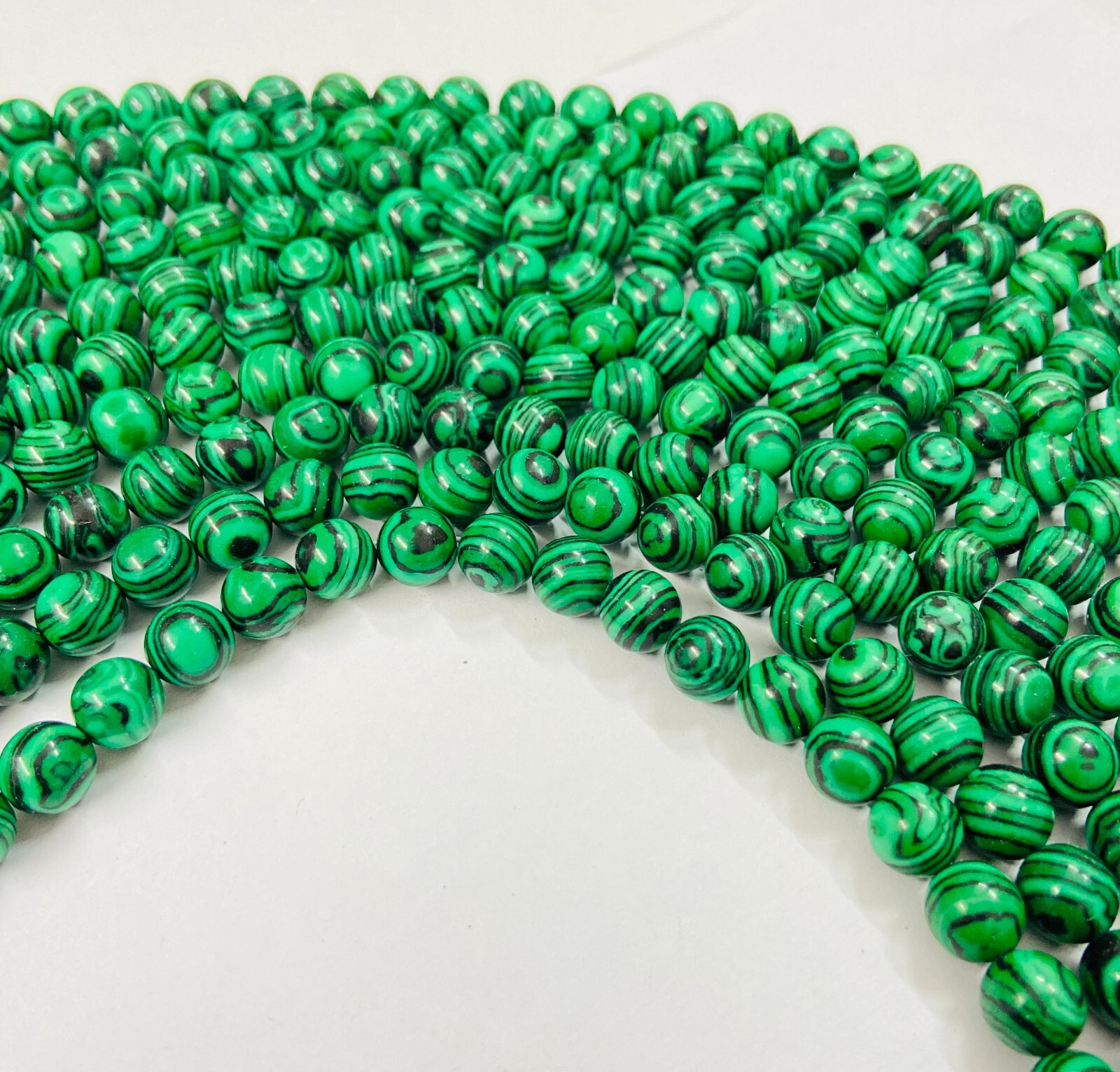 Malachite Beads 15” Strand – Smooth Round Healing Gemstones For Jewelry Making