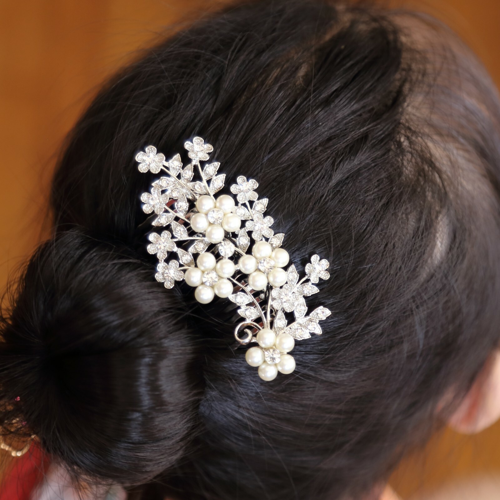 New Style flowers pearl and crystal Hair Comb Clip Prom Wedding Accessories USA