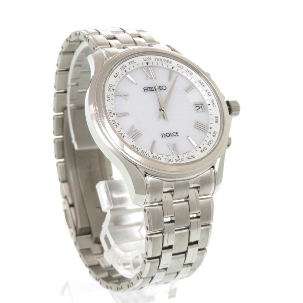 Seiko Dolce Excelline SADZ201 7B27 0AD0 titanium white solar radio wristwatch wh