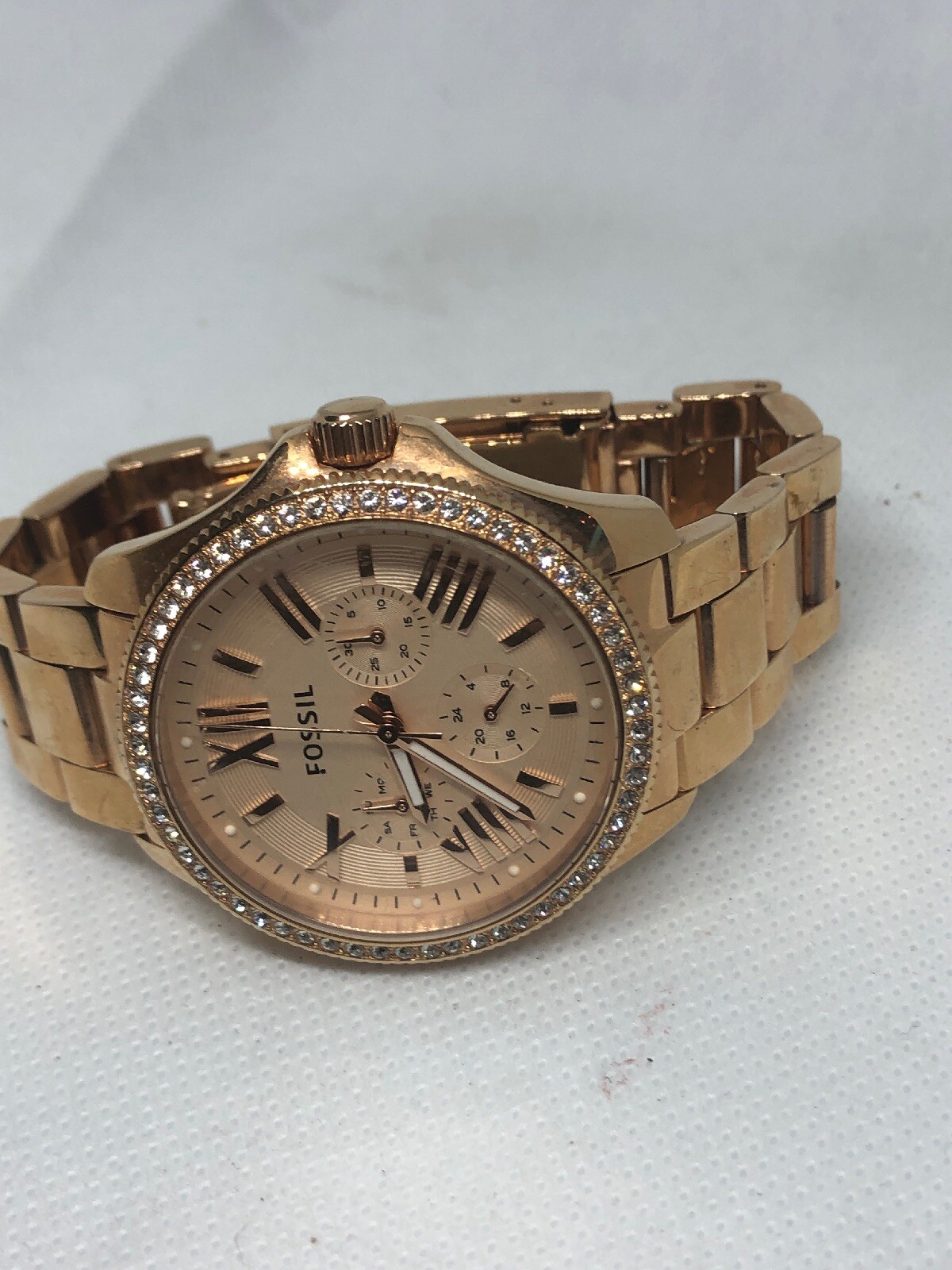 Fossil AM4483 Women’s Stainless Steel Analog Rose Gold Dial Genuine Watch HG49