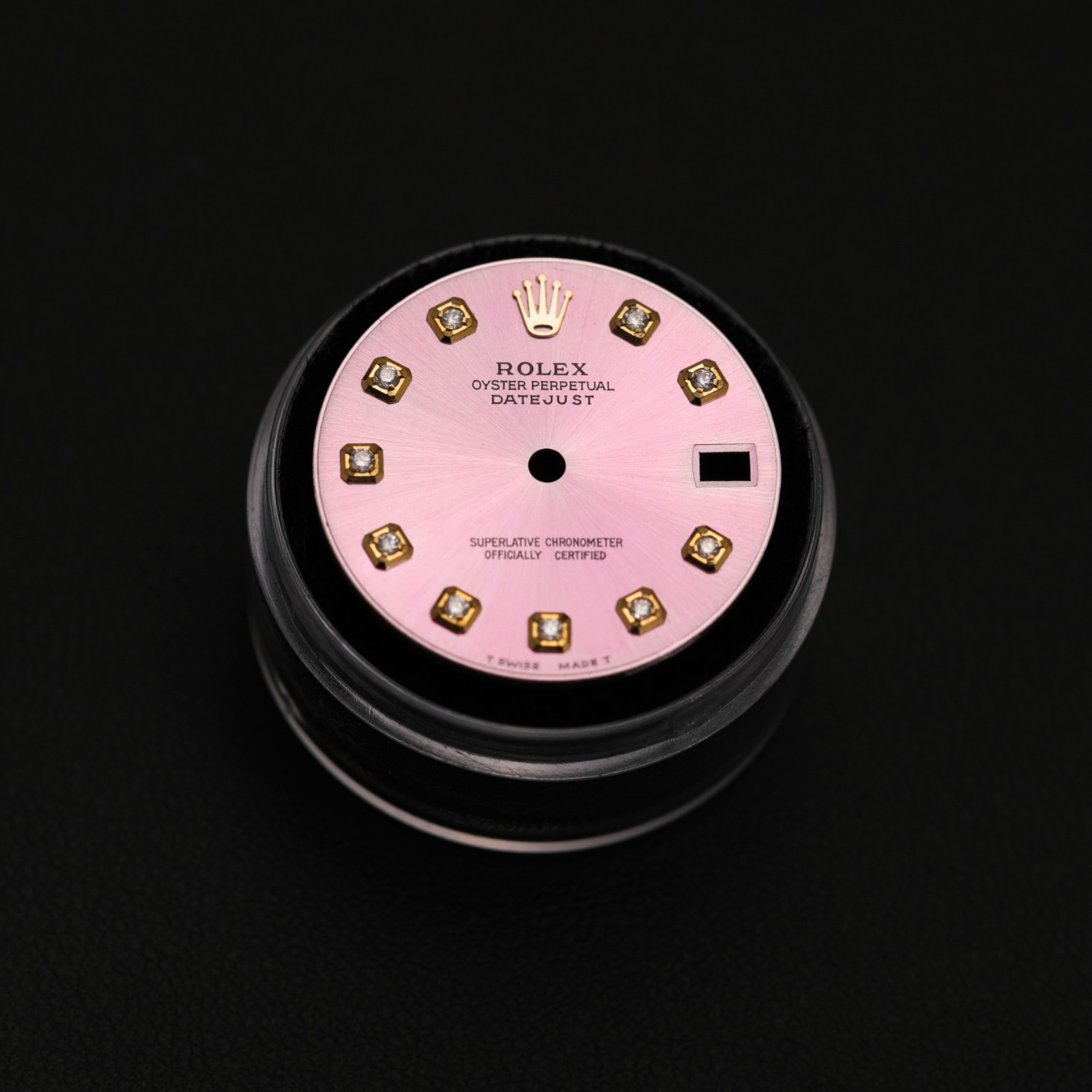 Rolex 31mm Custom Pink Diamond Dial for Datejust/Presidential Watch Non Quickset
