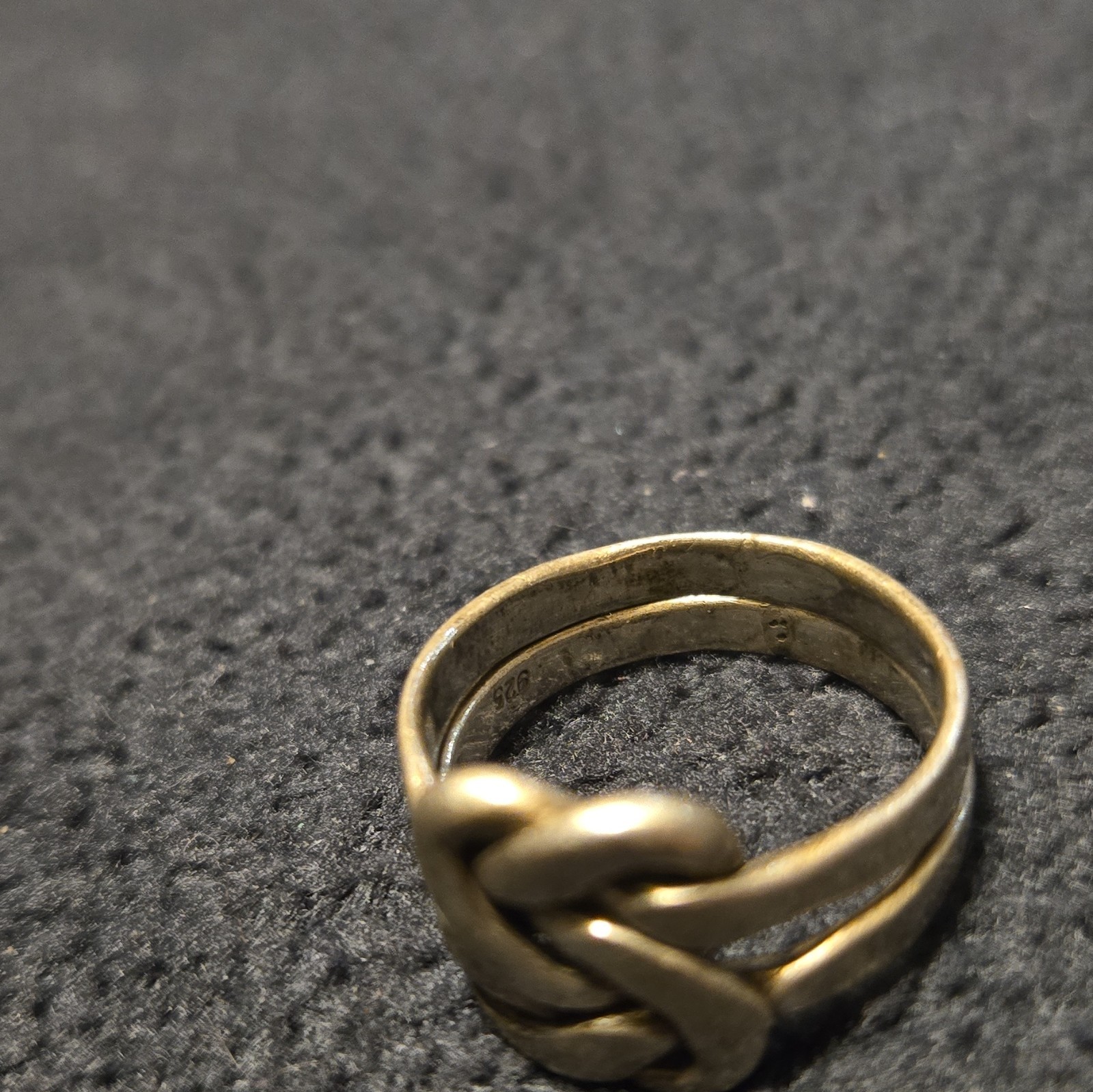 Vintage 925 Sterling Silver Celtic Knot Band Double Love Knot Ring Size 7