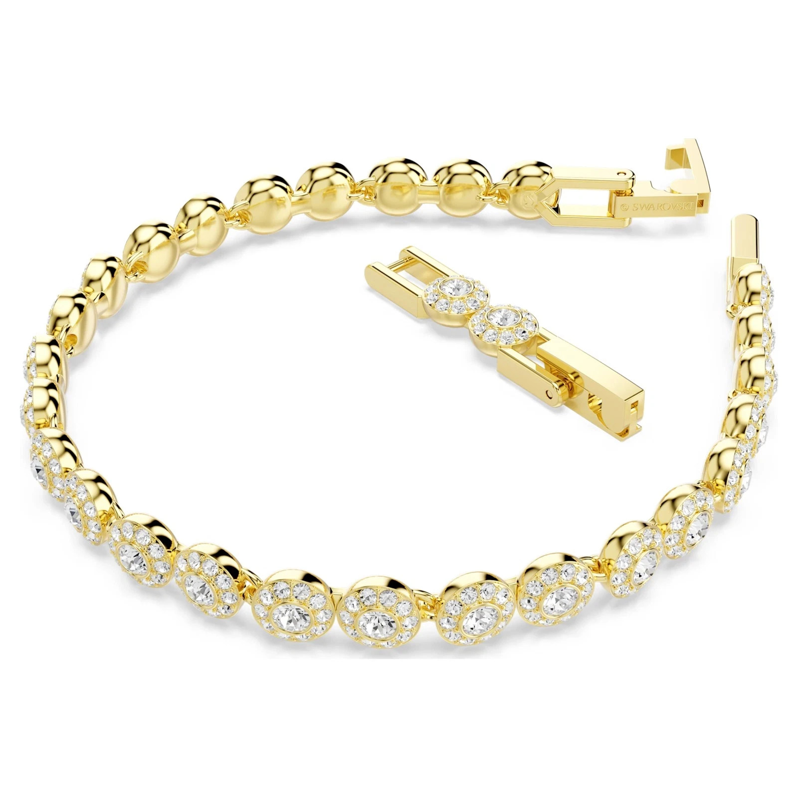 Swarovski Una Angelic Set Necklace Bracelet Round Cut Gold-Tone 5720506 *NEW*