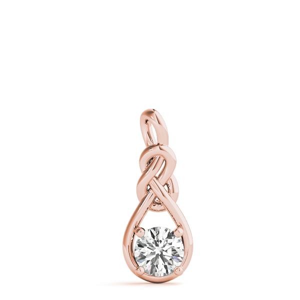 Knot Solitaire Pendant VS F 0.50-1.00 Ct Lab Grown Round Diamond 14K Yellow Gold