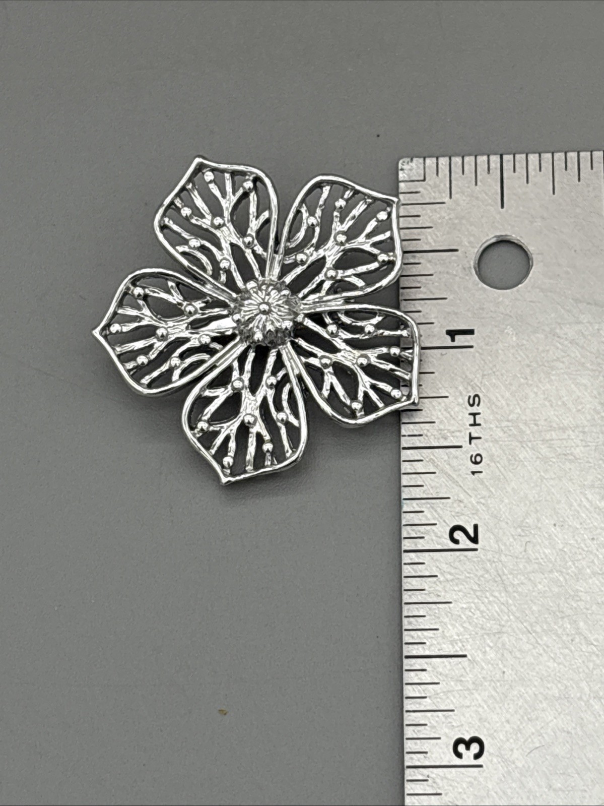 Gerry’s Hibiscus Hawaiian State Flower Brooch Pin Signed Floral Vintage GIFT 1.5