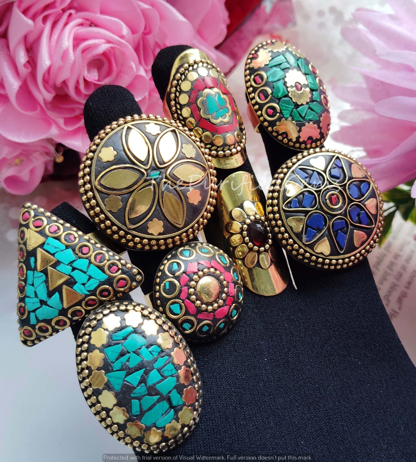 Lapis Lazuli & Mix Nepali Adjustable Rings For Women/Boho Rings Jewelry/Gift Her
