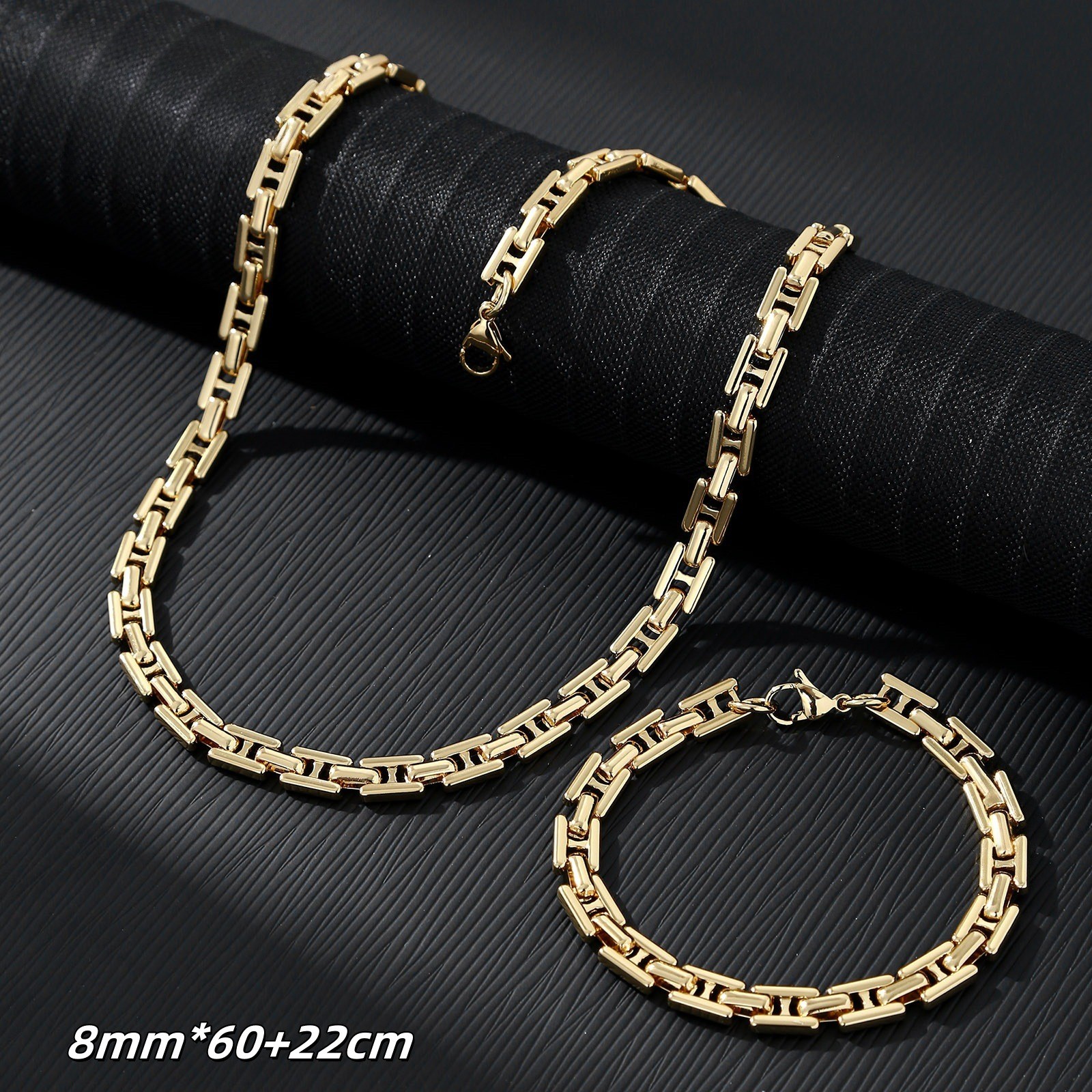 Fade-free Stainless Steel Link Set, Suitable for Men & Women Daily Wear