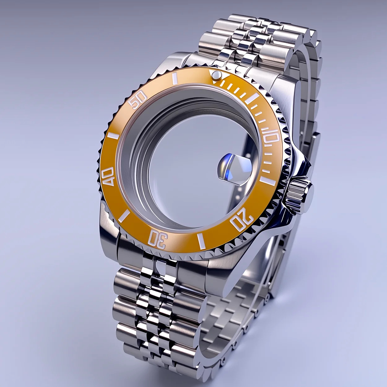 40mm Watch Case Sapphire Crystal NH35 Compatible 120-Click Bezel Water Resistant