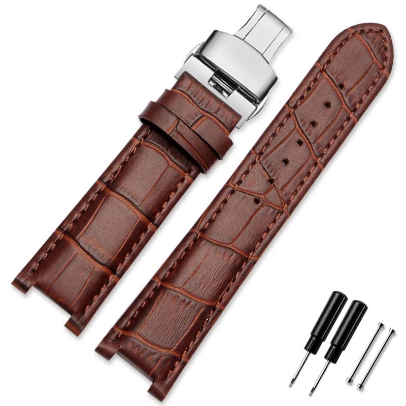 Genuine Leather Watch Strap Fit for Gc 22x13mm 20x11mm Notched Wristwatches Band
