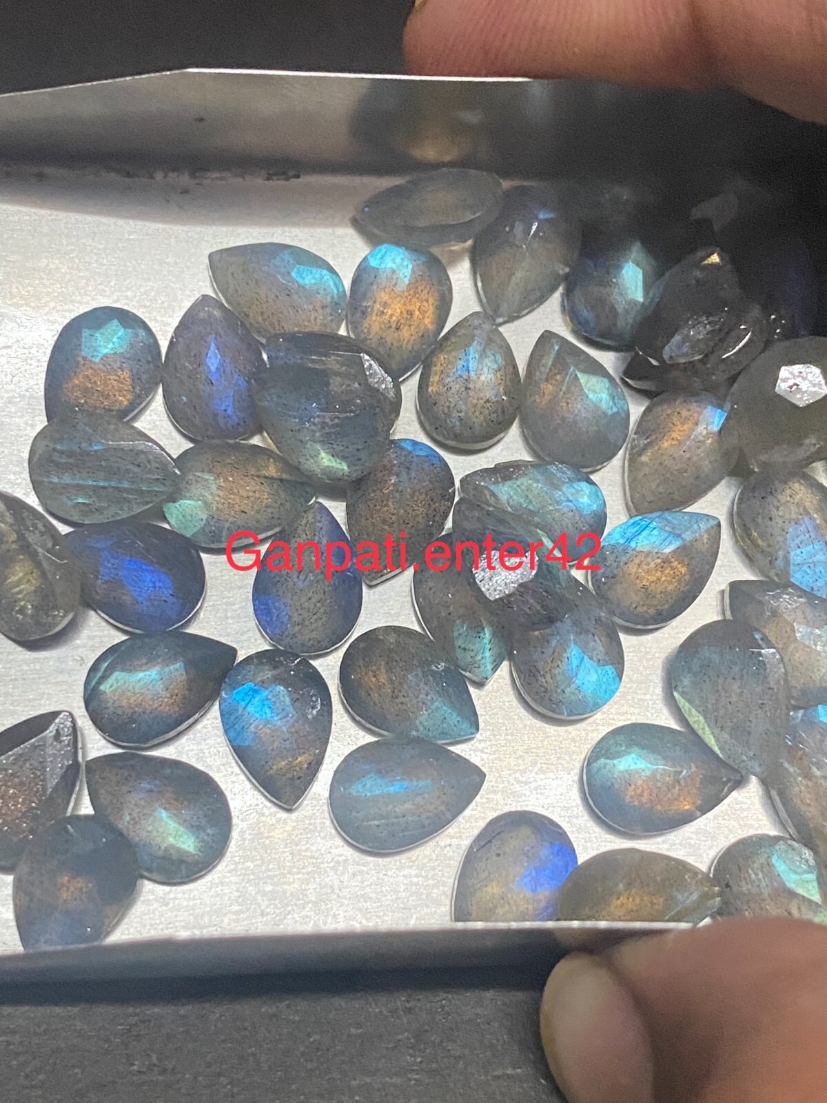 Natural Labradorite Faceted Pear Cut 14×10 MM 1 Pcs Lot Loose Gemstone E