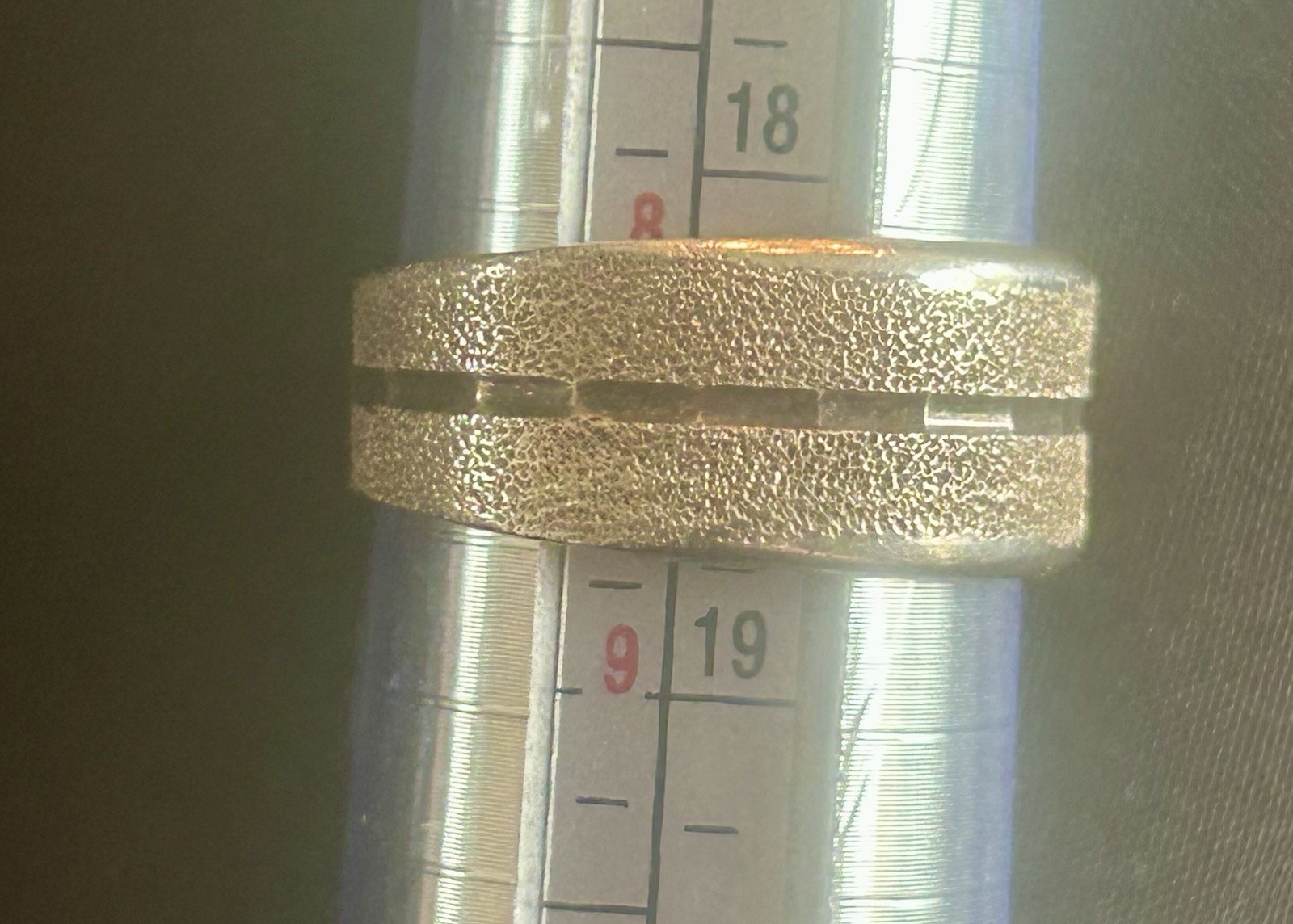 Silver Ring marked Costa Rica Size 8 3/4 Brushed silver and smooth