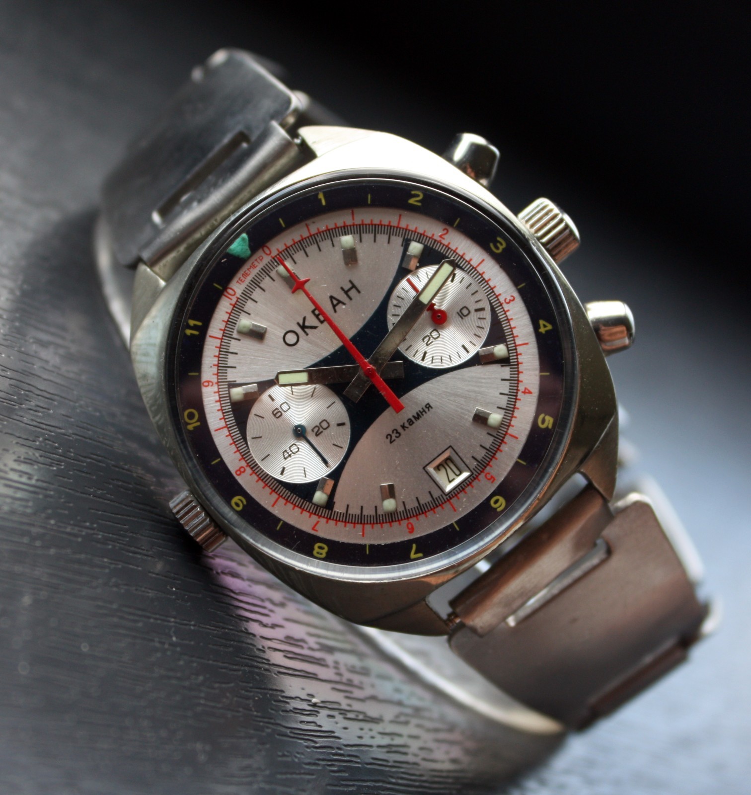 Soviet Vintage Poljot Okean Ocean Sturmanskie Chronograph USSR Mechanical Watch