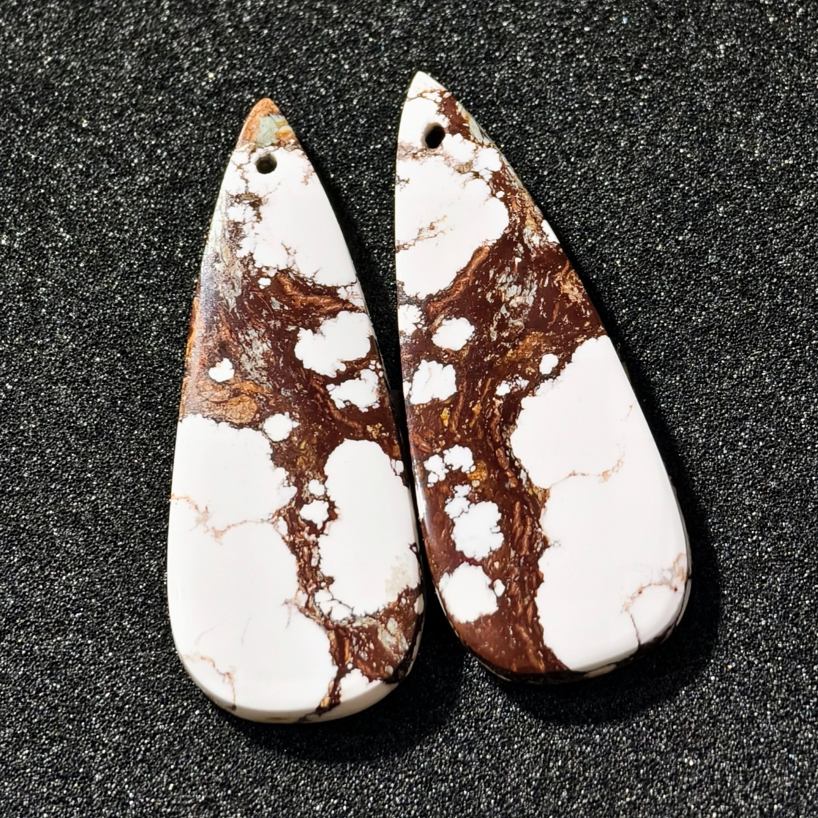 30 Cts Natural Magnesite Jasper Drilled Pair Cabochon Gemstone 36.6 X 14.2 MM