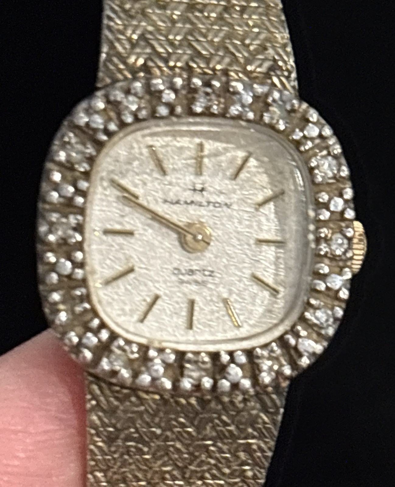 Gold Tone Hamilton Ladies Watch 10K RGP Bezel Untested Parts Vintage # 8862