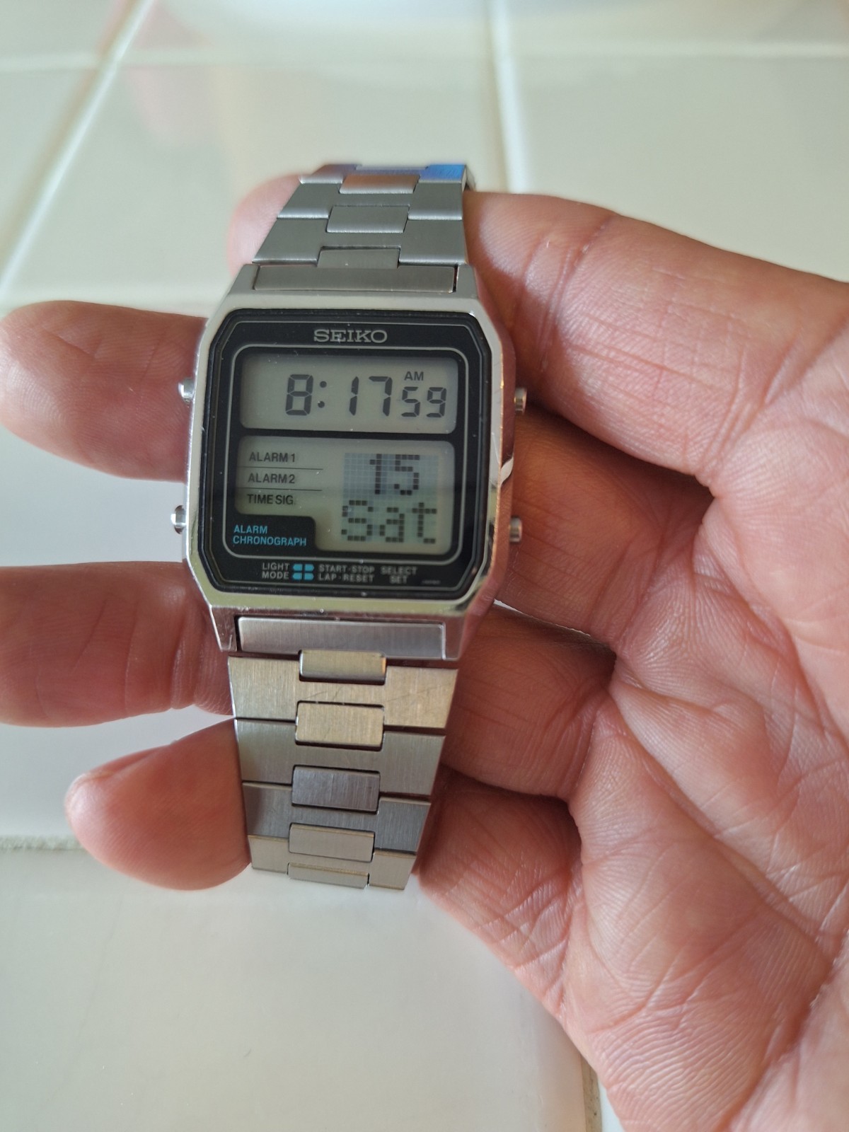 Vintage Rare 1981 Seiko D138-4010 Running Man Mens Watch Nice!!!