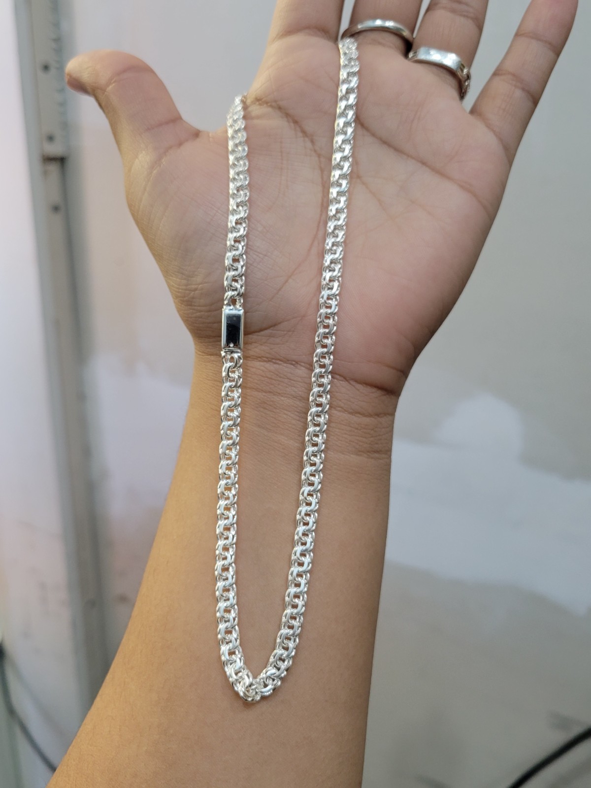 925 sterling silver Chino Link 16″ 5mm Chain Simple Lock 19.5g Solid Cadena
