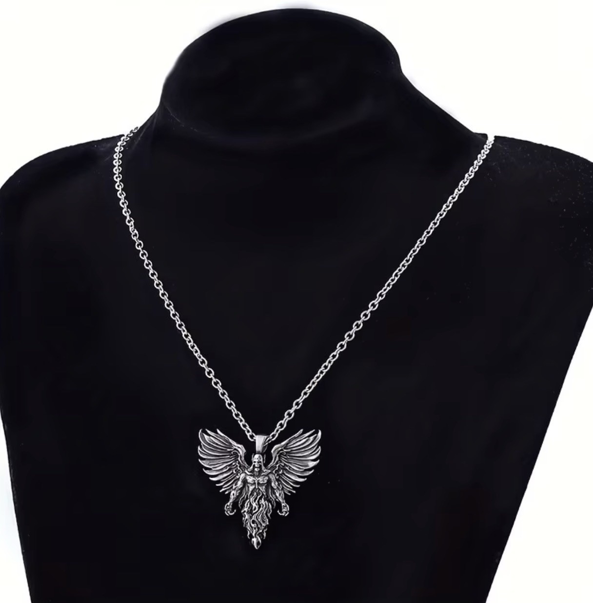 Men’s 316L stainless steel necklace with “Messenger of Hell” pendant, 60cm Chain