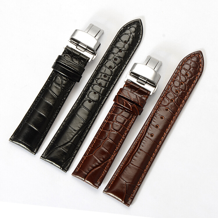 18-24mm Genuine Leather ALLIGATOR Embossed Watch Strap Band For BREITLING