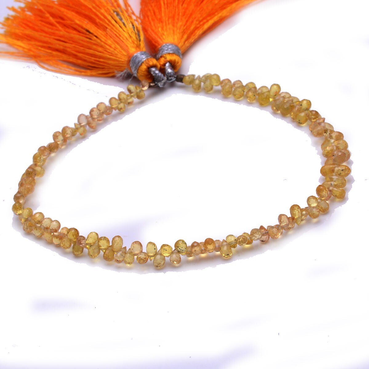 127 Pcs Natural Yellow Sapphire Drilled Briolettes 3.50mm*2.60mm Loose Gemstones