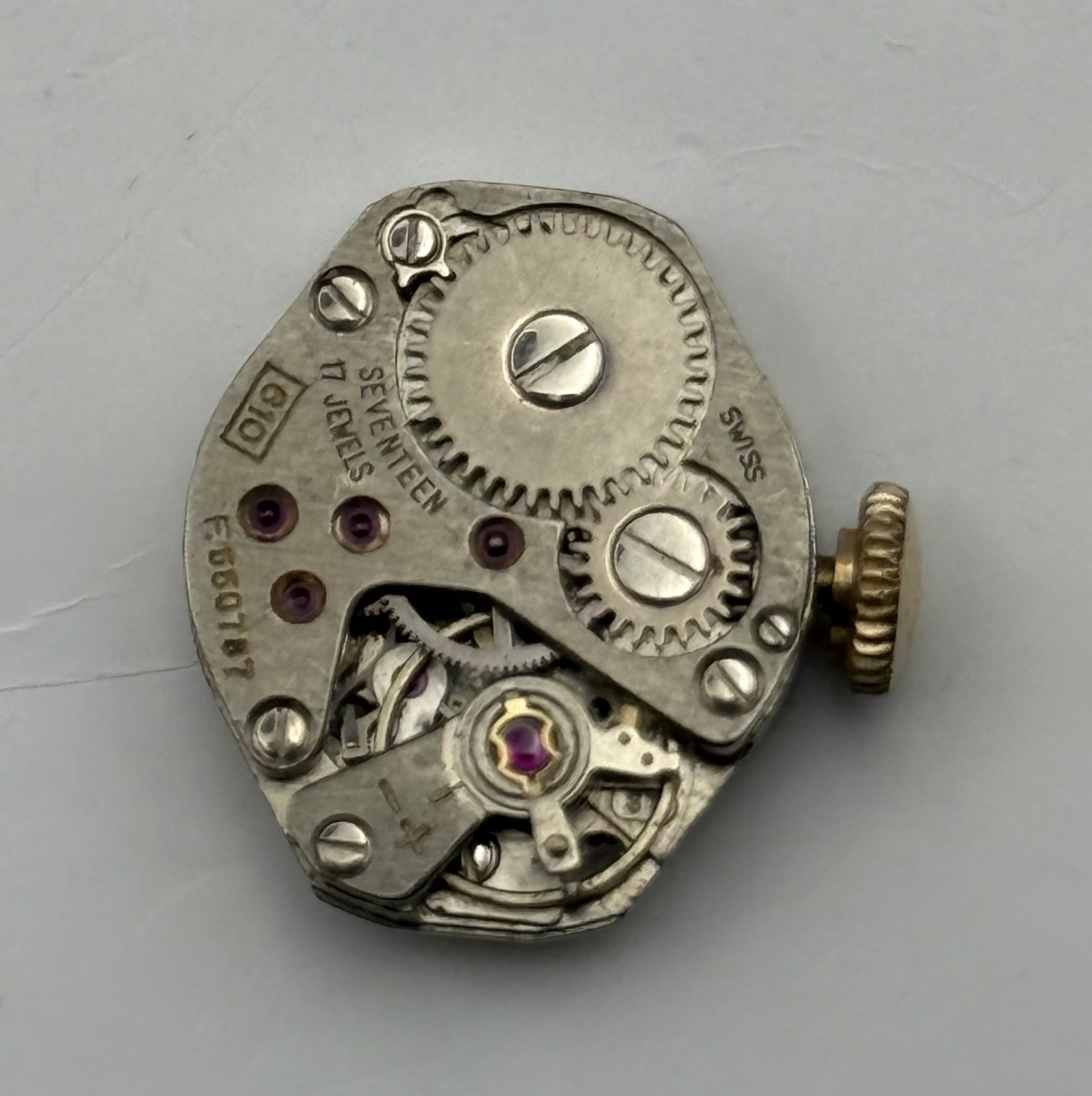 FHF 69-21 Watch Movement Rone 17 Jewels Swiss Manual Wind Parts Repair 15.3mm