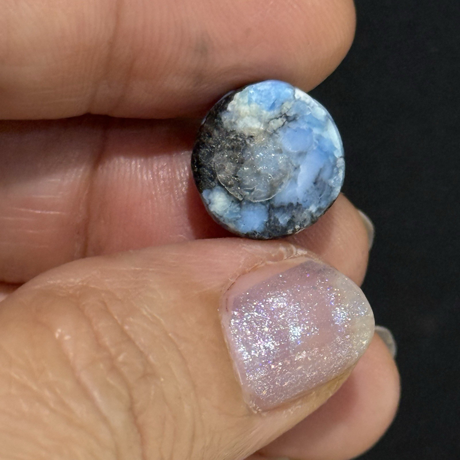 22.4ct 30.6×13.2x7mm White River Stone Lavender Opal Hubei Turquoise Cabochon