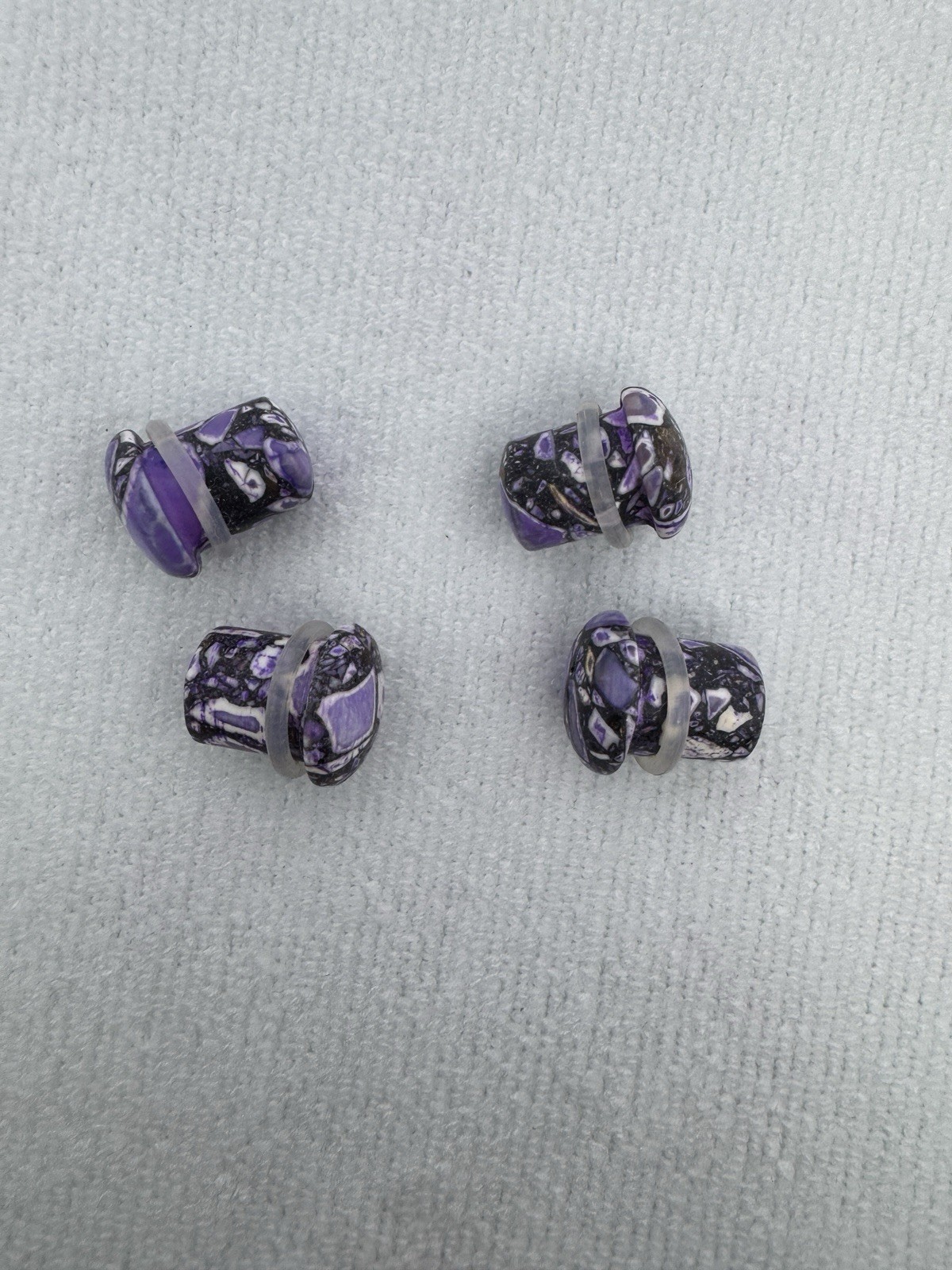 7 Pair 00g 10mm Natural Stone Ear Gauges Earth Collection