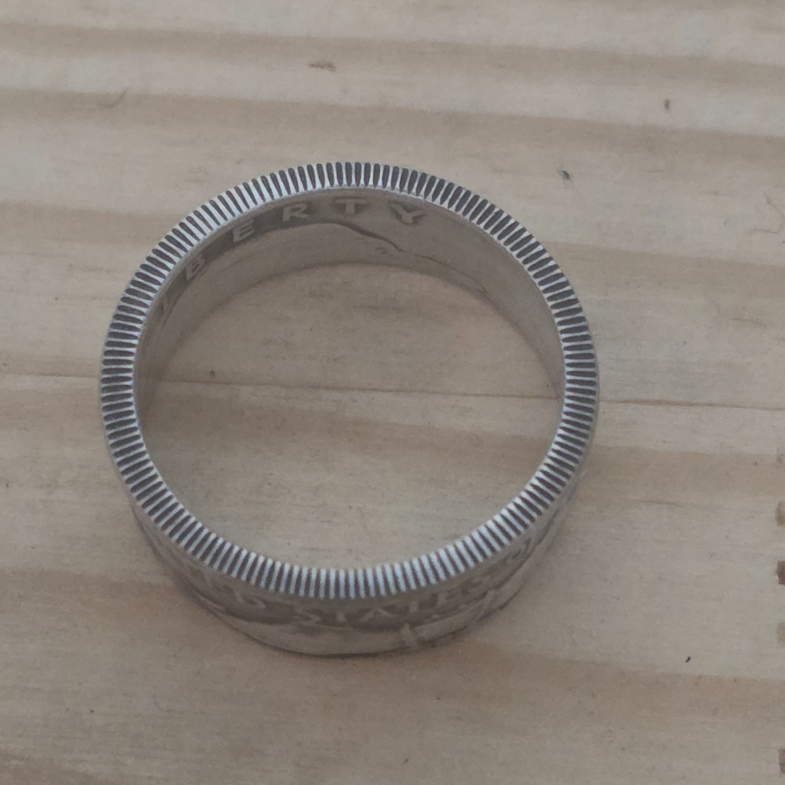 Striking 1963 Franklin Half Dollar Coin Ring – Size 13 by Bareass Creations