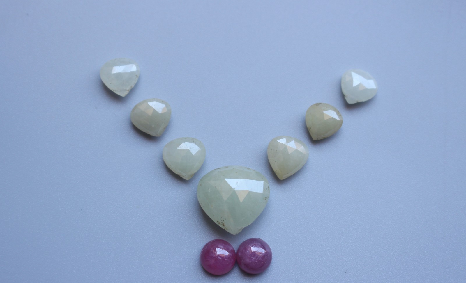 Ct.30.50 Natural Multi Sapphire & Ruby Rose Cut Faceted Cabochon Set Lot 7To13MM