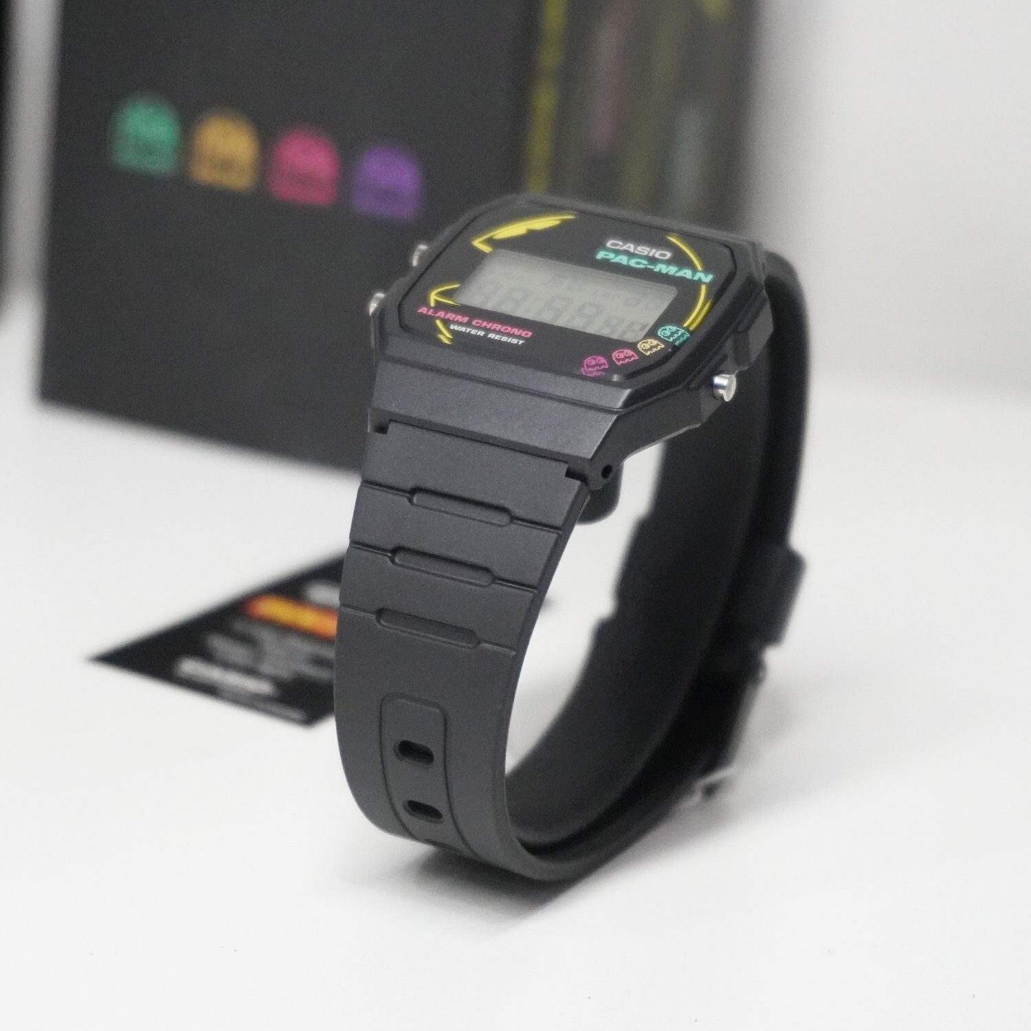 Casio F-91WPC-1A Pop “WAKA WAKA” PAC-MAN collaboration Digital Black Youth Watch
