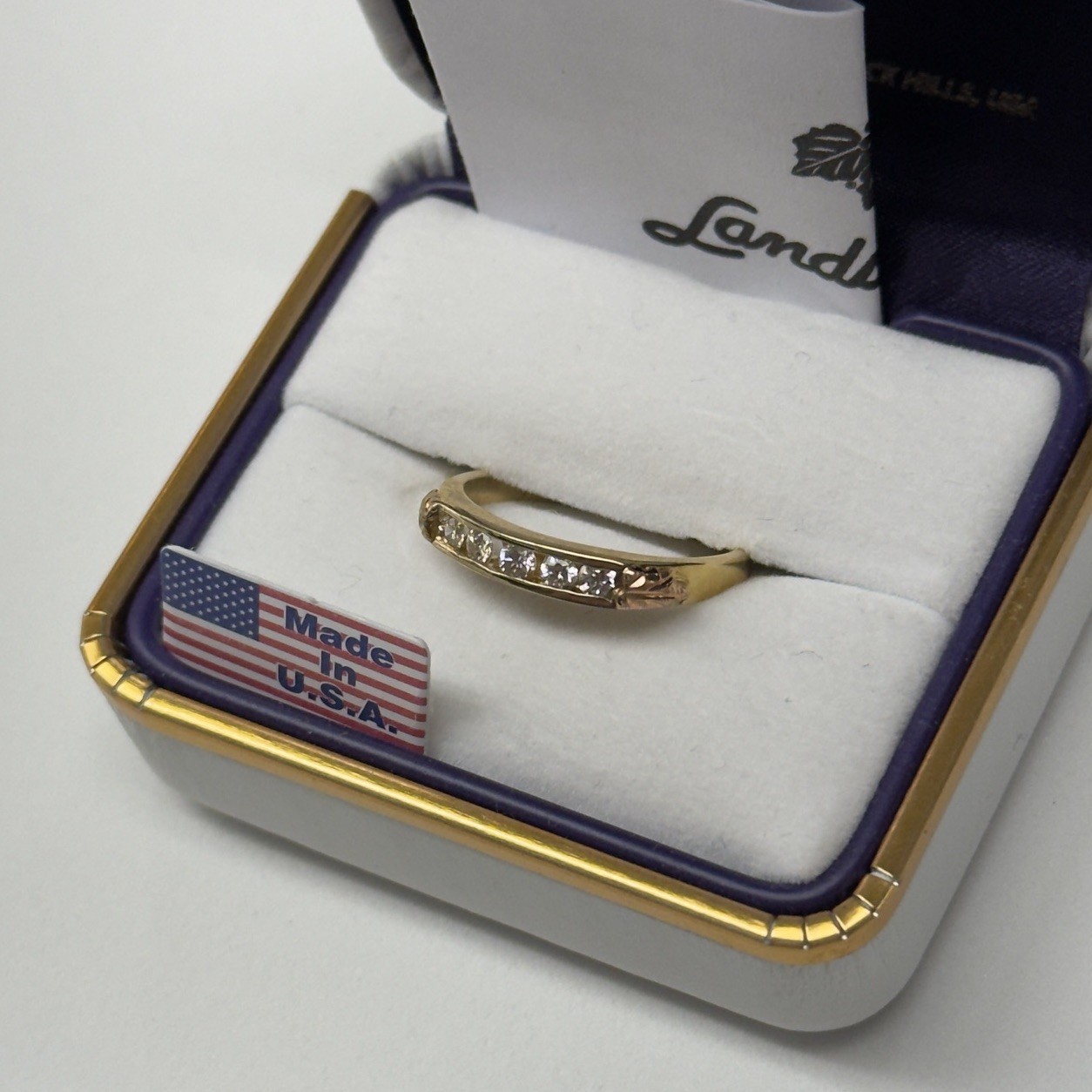 Landstrom’s Black Hills Gold 5 Natural Diamond Wedding Band .25CTW 10K Sz 7