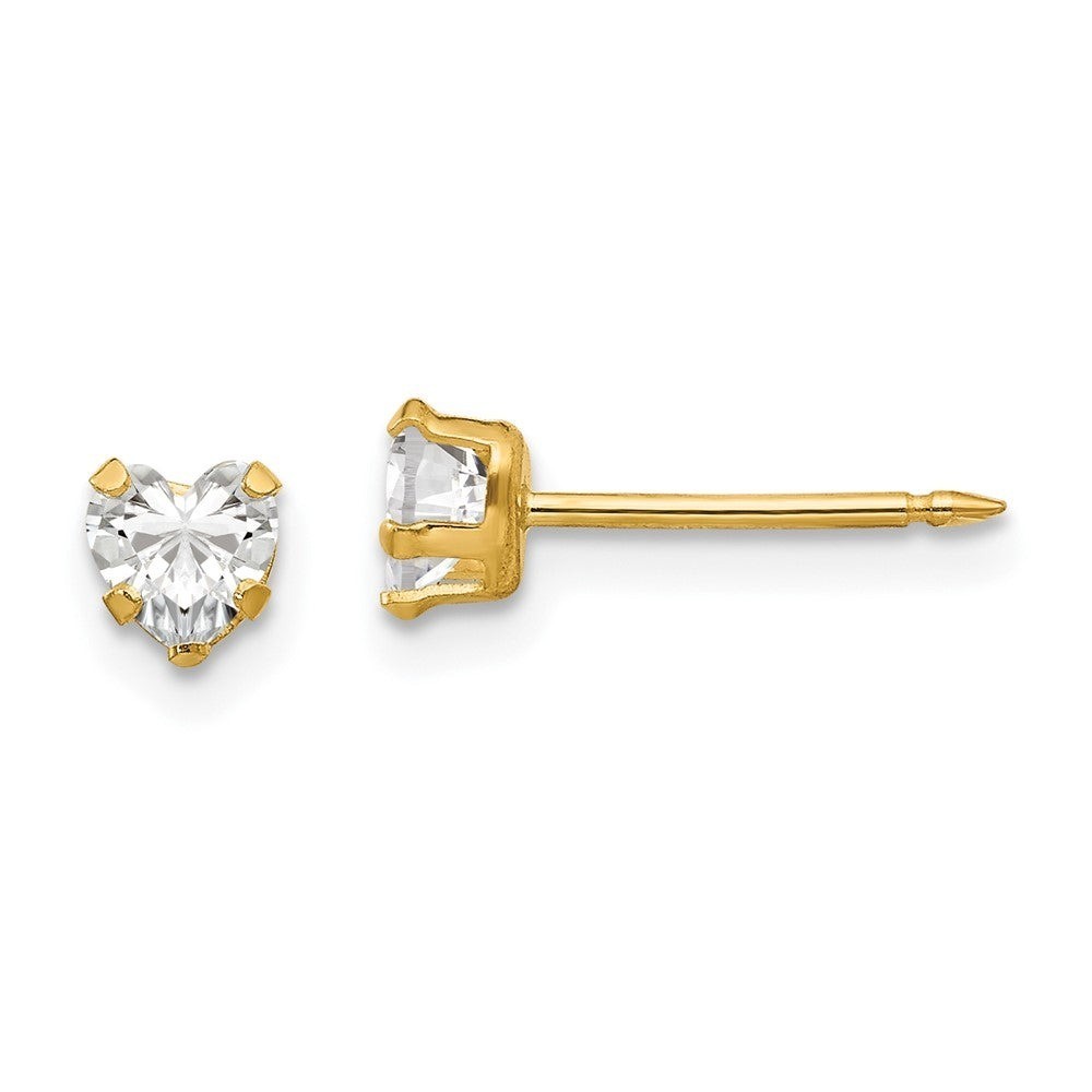 Inverness 14k 4mm Crystal HEART Post Piercing Earrings Kit NeW